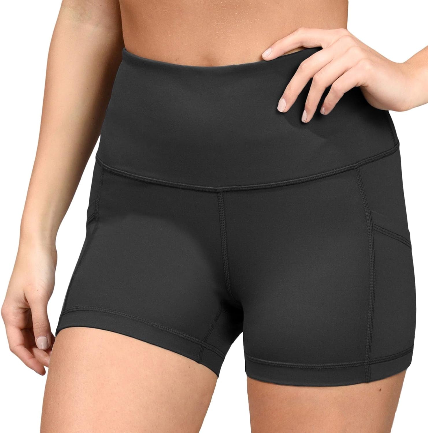 High Waist Squat Proof Side Pocket Biker Shorts - 3.5", 5", 7", 9"